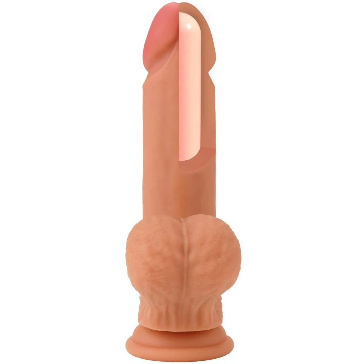 Realistyczne dildo z płynnego silikonu 19 cm, elastyczne, z przyssawką, INFERNO