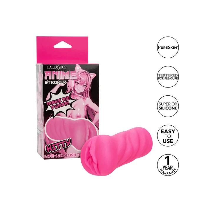 Masturbator Anime Stroker Kitty Pink z realistycznego materiału Pure Skin
