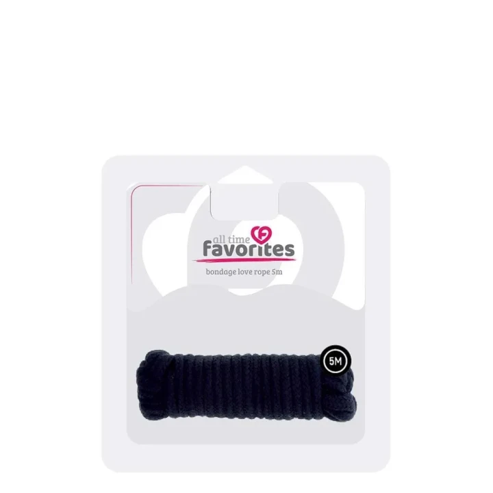 Lina do wiązania Love Rope, bawełnowa, 5m, czarna – idealna do Shibari i gier miłosnych