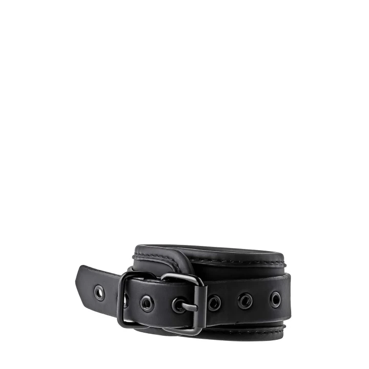 Kajdanki na kostki BLAZE z neoprenu, PU i metalu - eleganckie, regulowane, czarne