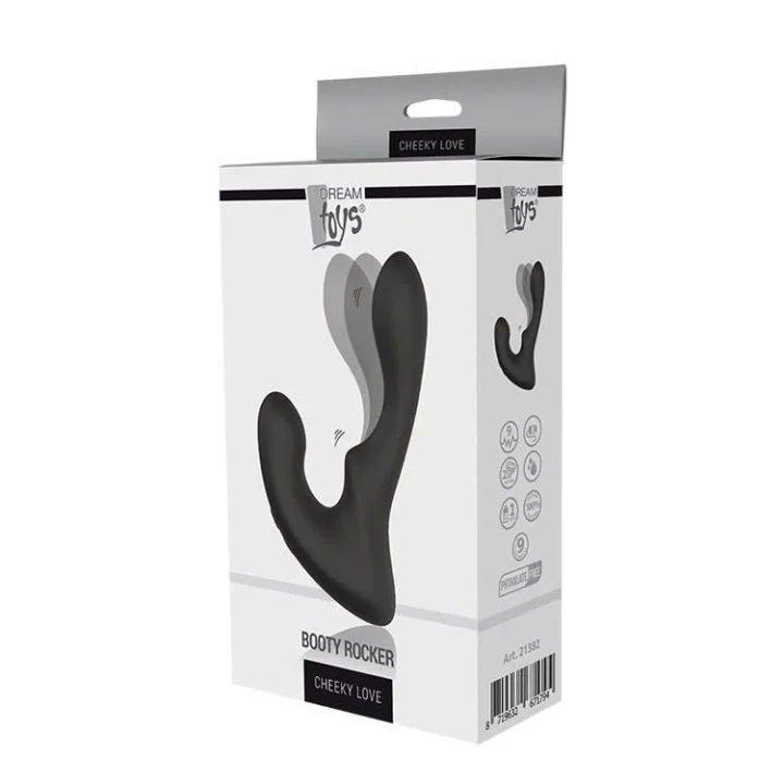 Masażer prostaty z wibracjami, ergonomiczną budową, silikonowy czarny 3 cm