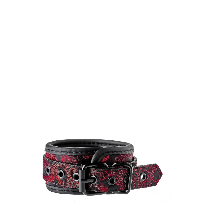 Eleganckie kajdanki na kostki BLAZE DELUXE z regulacją i czarnym niklowanym łańcuchem