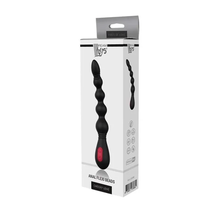 Elastyczne kulki analne z wibracjami, silikonowe, 5 koralików, medyczny silikon