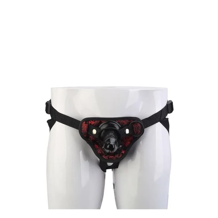 Uprząż do dildo z wymiennym elementem, komfortowa i regulowana, PVC bez ftalanów