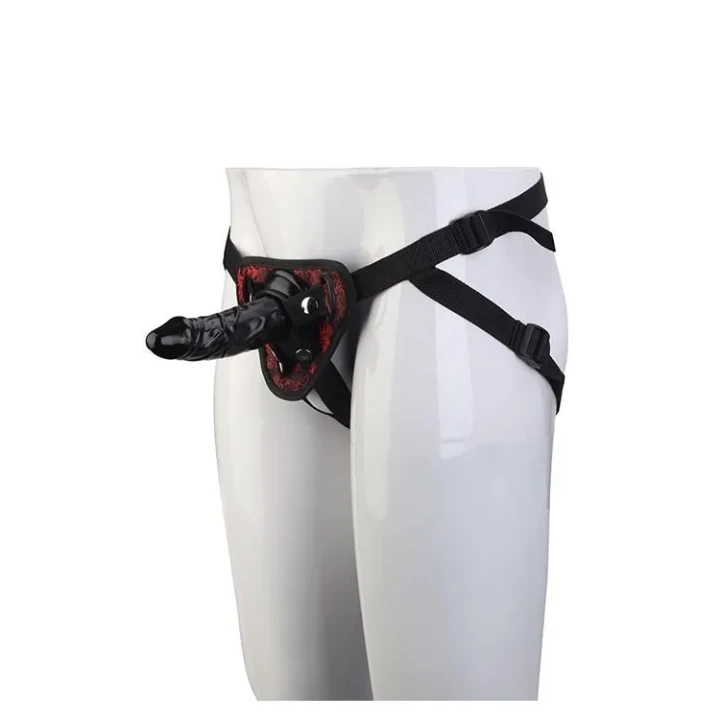 Uprząż do dildo z wymiennym elementem, komfortowa i regulowana, PVC bez ftalanów