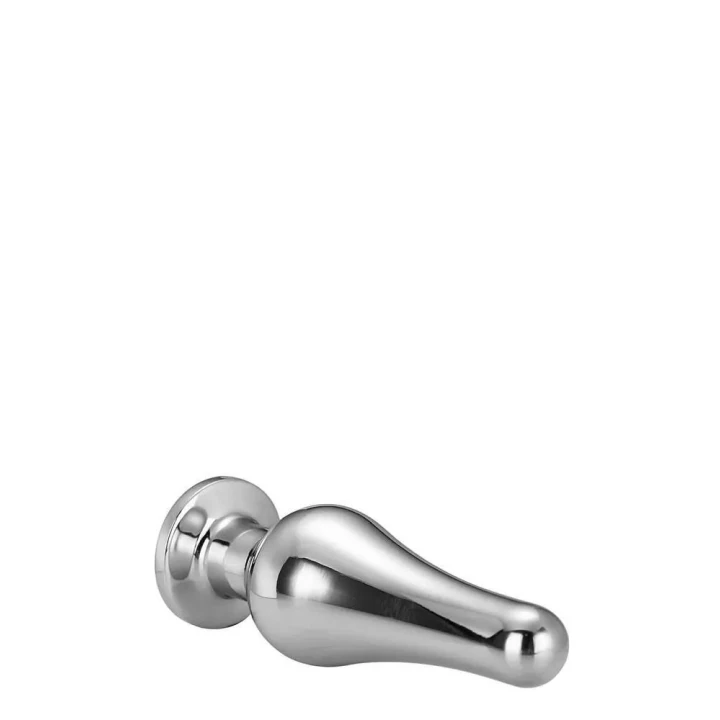 Korek analny ze srebrnego aluminium z kamieniem szlachetnym, średni rozmiar