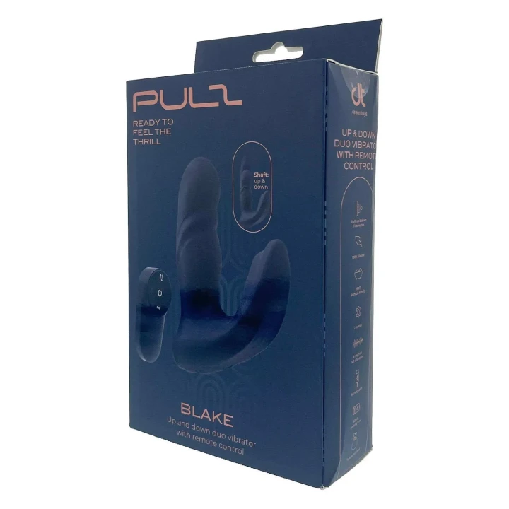 Wibrator podwójny z pilotem PULZ BLAKE, silikonowy, wodoodporny, z regulacją prędkości