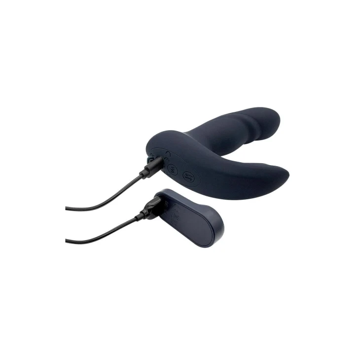 Wibrator podwójny z pilotem PULZ BLAKE, silikonowy, wodoodporny, z regulacją prędkości