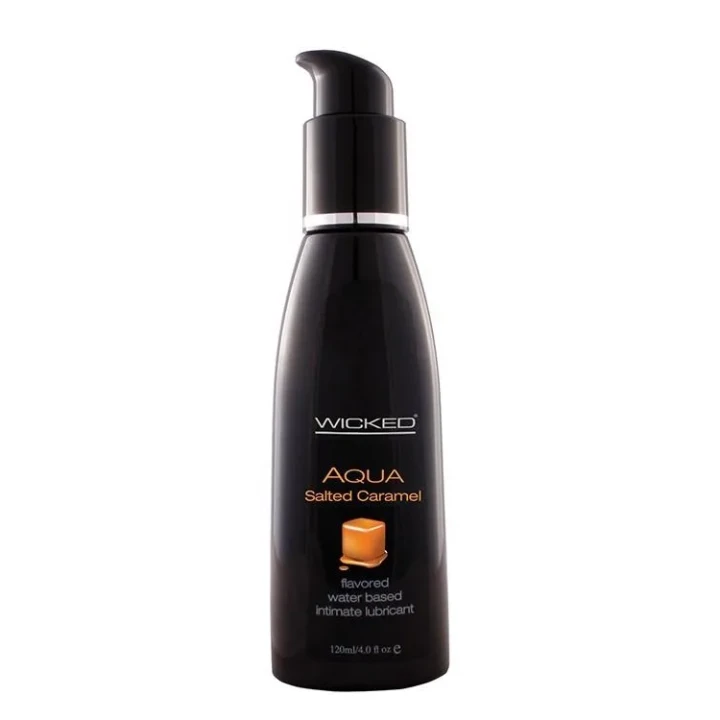 Lubrykant wodny o smaku słonego karmelu WICKED AQUA 120 ml – długotrwałe nawilżenie