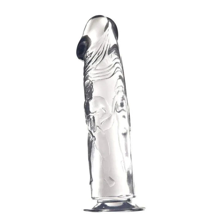 Realistyczny dildo z przyssawką, 9 cali, przezroczysty, z bezpiecznego PVC