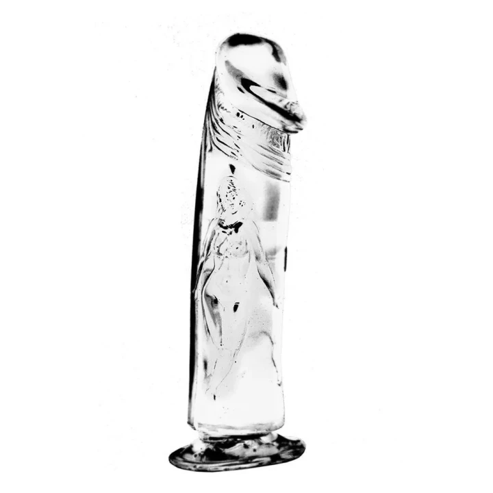 Realistyczny dildo z przyssawką, 9 cali, przezroczysty, z bezpiecznego PVC