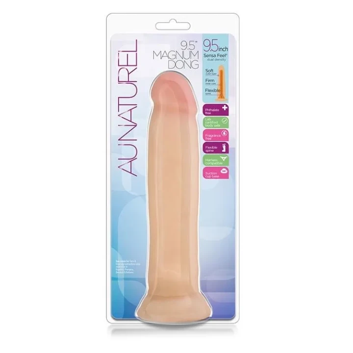 Realistyczne dildo 24cm z przyssawką i wibracją, TPE, AU NATUREL 9.5INCH MAGNUM DONG