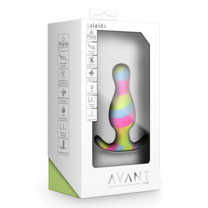 Stymulator intymny AVANT KALEIDO LIME, silikon, stożkowy kształt, technologia StayPut™