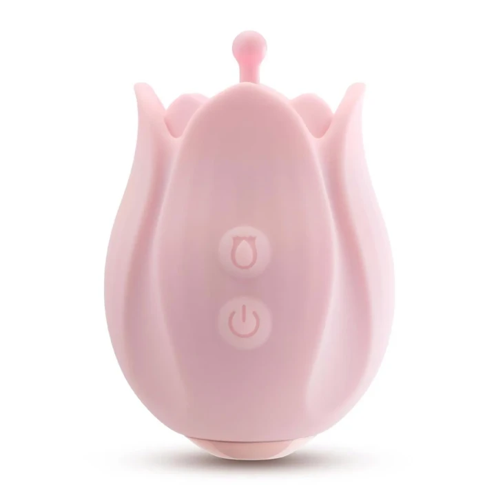 Masażer łechtaczki Romantic Rose Pink z 10 trybami wibracji i 3 nasadkami pąka róży