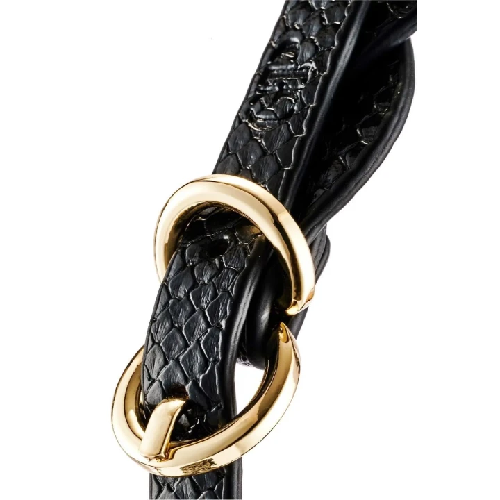 Knebel braided Moonlight z matową czarną kulą, regulowany, elegancki dodatek bondage