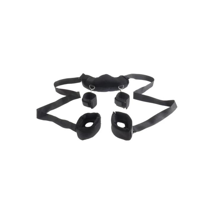Zestaw do zabaw intymnych z kajdankami i regulowanymi paskami na nogi