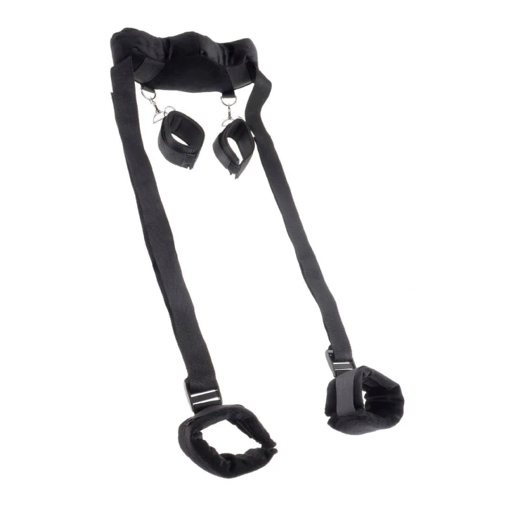 Zestaw do zabaw intymnych z kajdankami i regulowanymi paskami na nogi