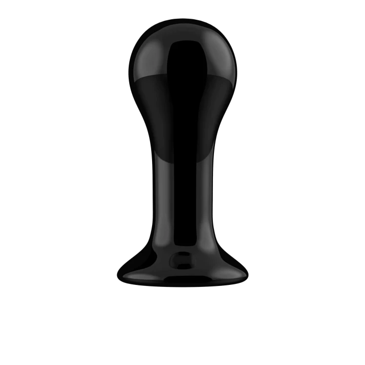 Wibrator szklany z przyssawką i pilotem, 10 prędkości, czarny, 9,4 cm