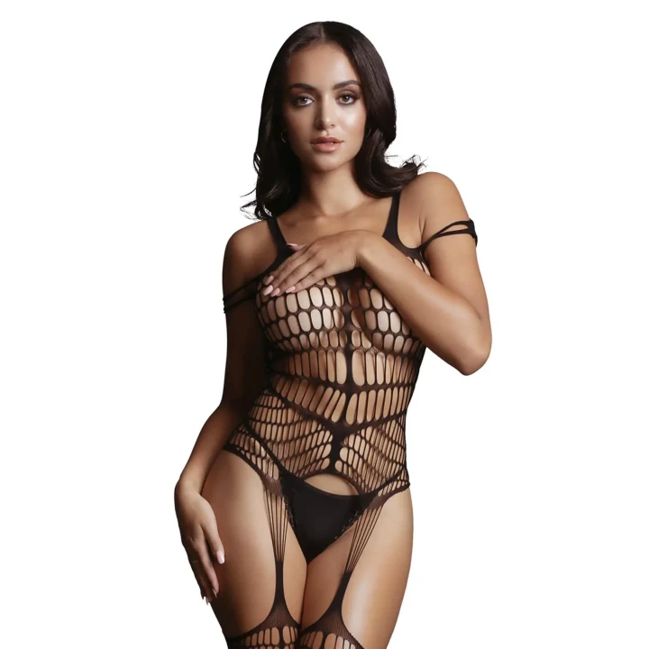 Bodystocking ze strzępami - rozmiar uniwersalny, 92% nylon, 8% spandex, zmysłowy styl