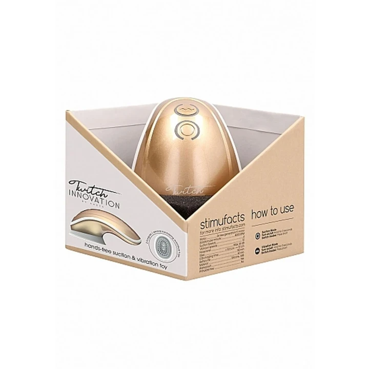 Stymulator łechtaczkowy z funkcją ssania i wibracji - Złoty, bez użycia rąk