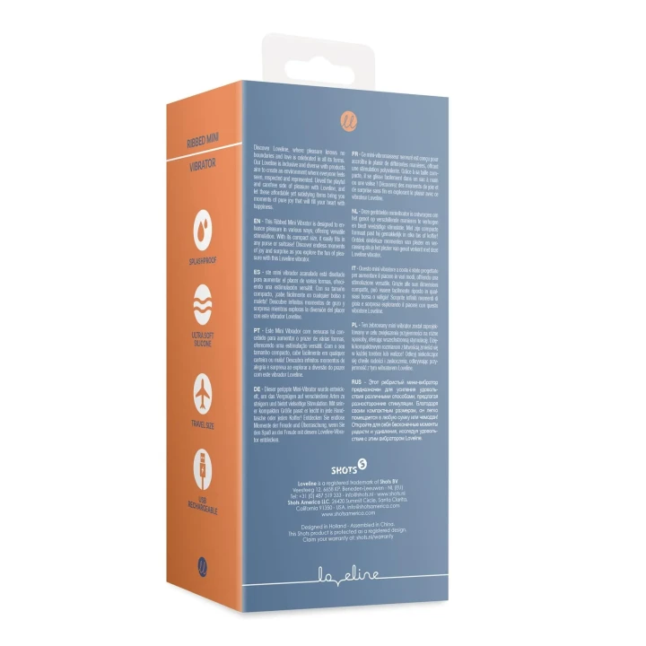 Mini wibrator żebrowany, stymulator erogenny z silikonu i ABS, kompaktowy i dyskretny