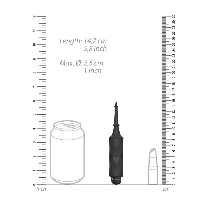 Wibrator pociskowy z nakładką - 10 prędkości, silikonowy, czarny