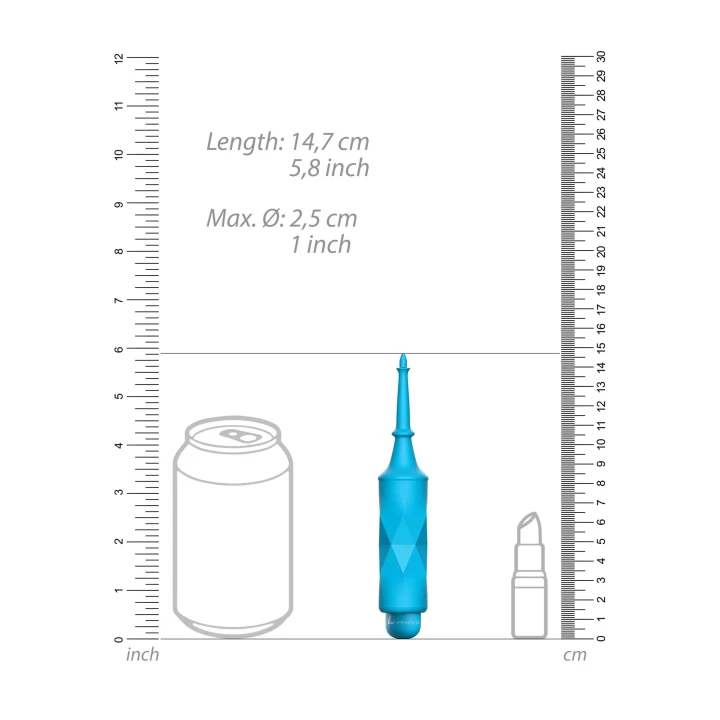 Wibrator bullet ABS z nasadką, 10 prędkości, turkusowy, wysoka jakość, kompaktowy