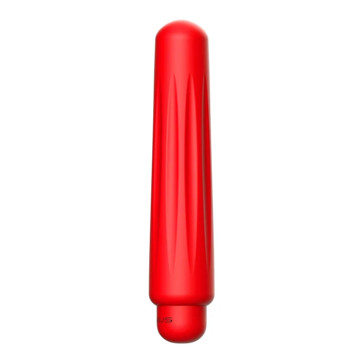 Wibrator pociskowy, ergonomiczną nasadką, 10 prędkości, z ABS i silikonem, czerwony