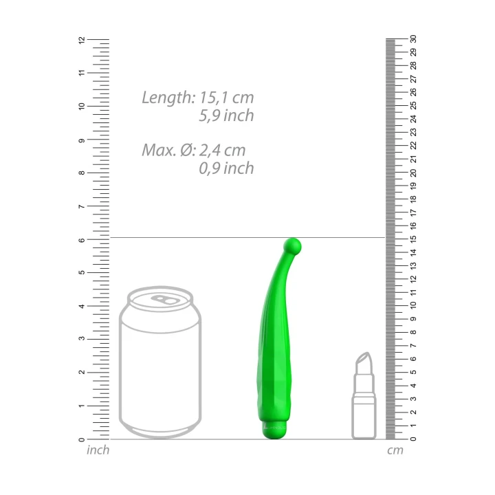 Wibrator pociskowy z osłoną, 10 prędkości, ABS, zielony, kompaktowy i dyskretny