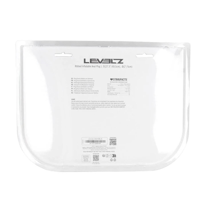 Zaawansowany żebrowany silikonowy korek analny z funkcją nadmuchiwania - czarny