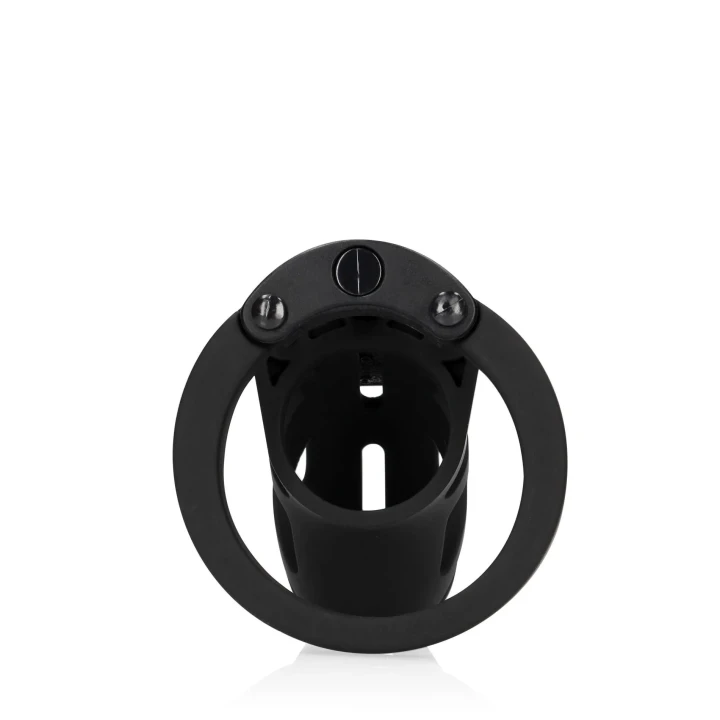 Klatka chastity Model 23 - 2.5'' / 6,5 cm - czarna, regulowana, silikonowa
