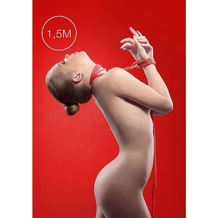 Sznur Kinbaku Mini o długości 1,5 m, czerwony, nylonowy, 6 mm - BDSM