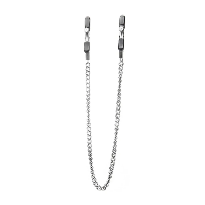 Regulowane metalowe zaciski na sutki z łańcuszkiem do indywidualnej stymulacji