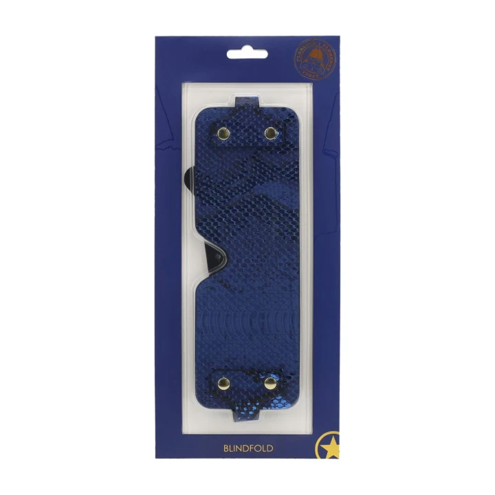 Ekskluzywna opaska na oczy z kolekcji Florence - Skórzana, Niebieska, Luksusowa