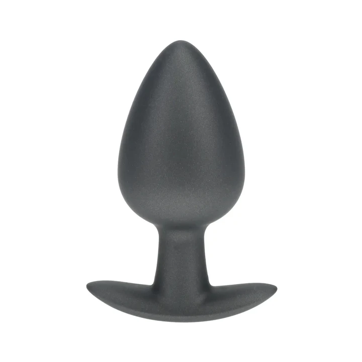 Zewnętrzny analny plug silikonowy - duży - 3,5 cala / 8,9 cm - kolor gunmetal