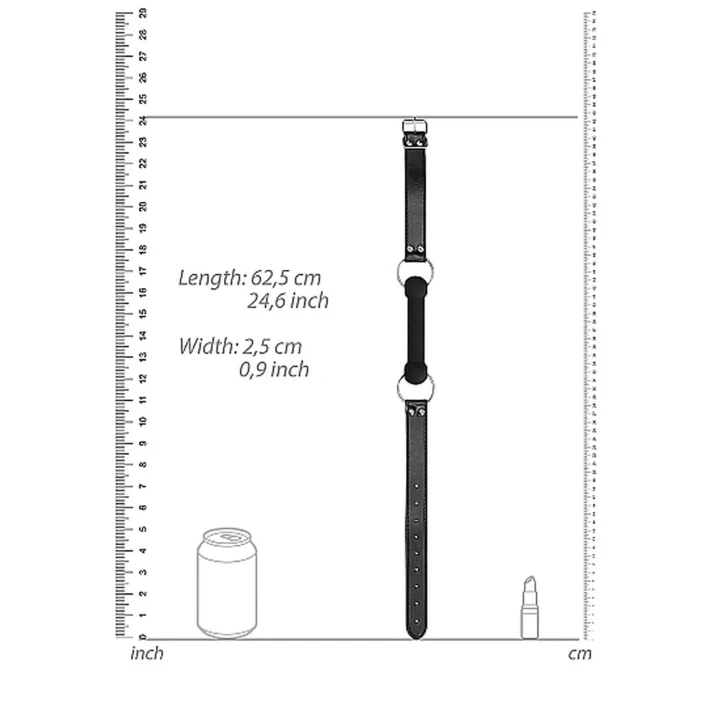Knebel BDSM Ouch! Bit Gag - Czarny, silikonowy, regulowany, wodoodporny, minimalistyczny