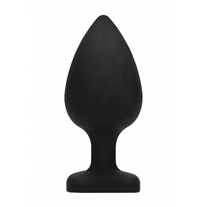 Luksusowy korek analny z diamentem - Extra Large, czarny silikonowy butt plug