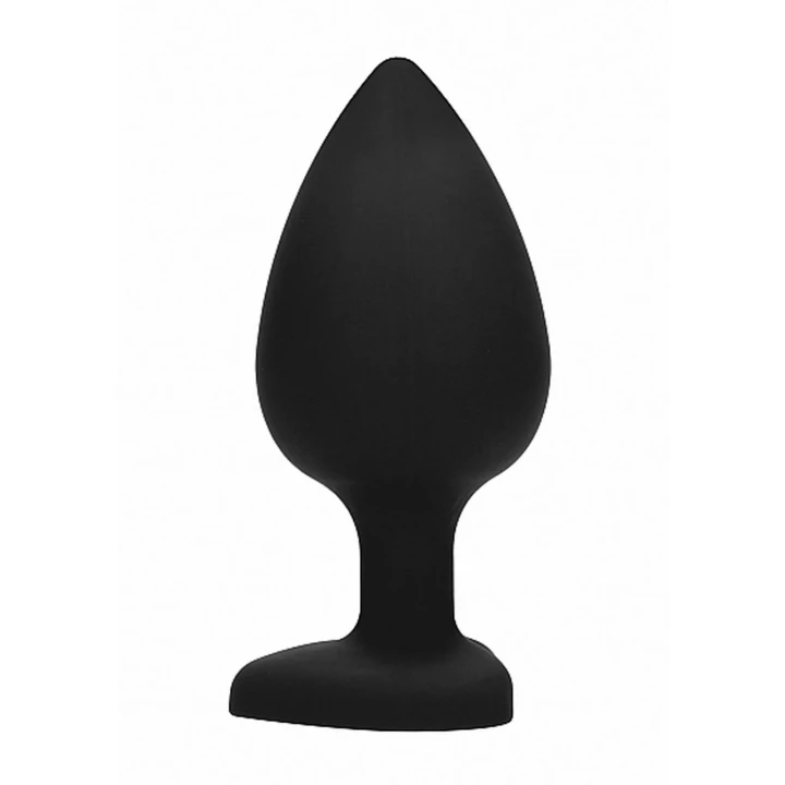Luksusowy korek analny z diamentem - Extra Large, czarny silikonowy butt plug