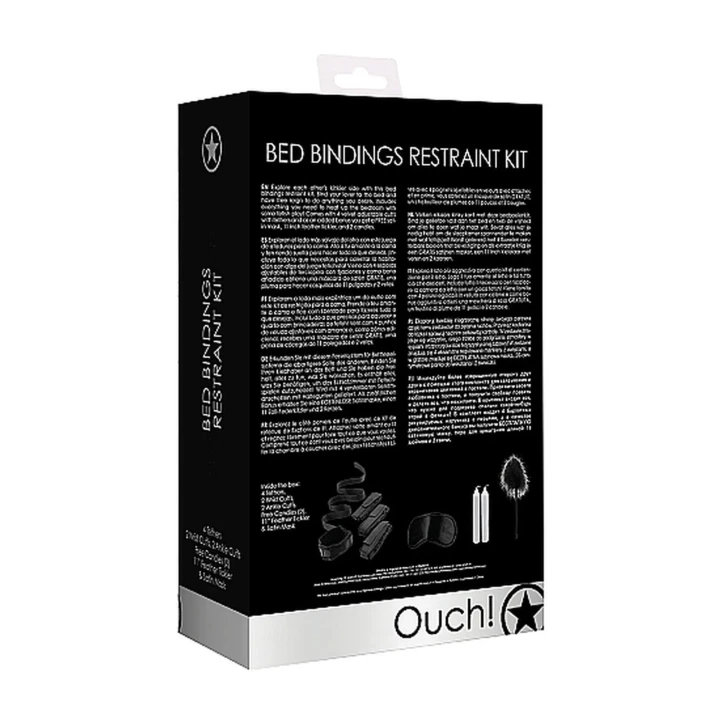 Zestaw do związania rąk - czarne mankiety, akcesoria i dodatki do intymności