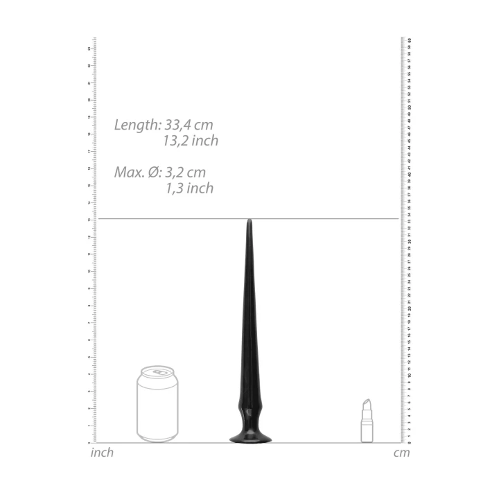 Dildo analne kolczaste - 33 cm - czarne, wodoodporne, PVC