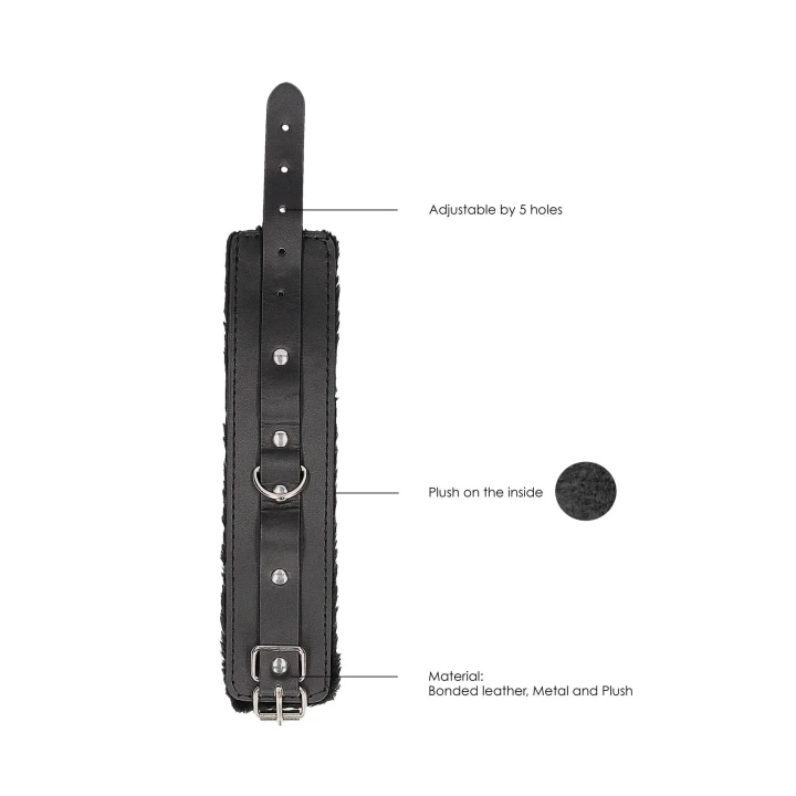 Kajdanki z Pluszowej Skóry Bonded - Regulowane, Wygodne, Wodoodporne