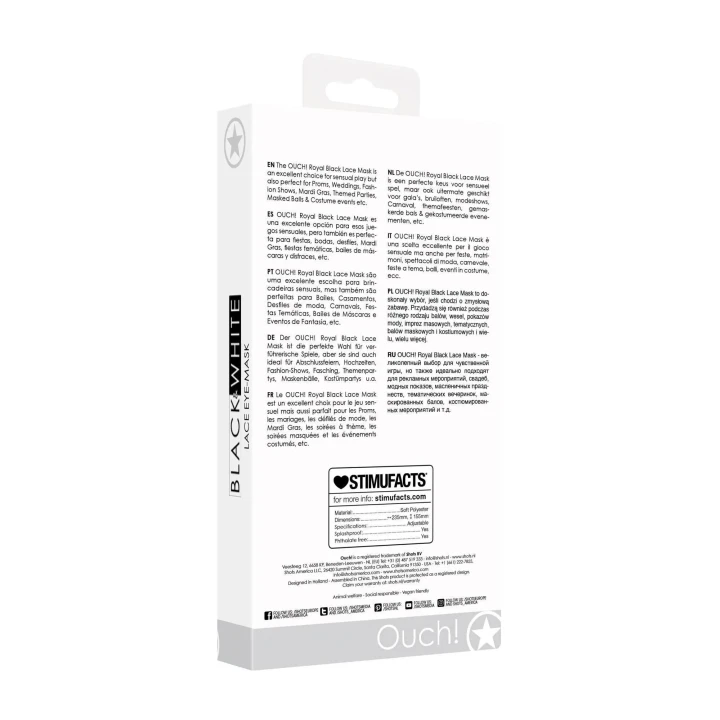 Maska na oczy z koronki - Royal, ręcznie wykonana, wenecka elegancja, ekologiczny poliester