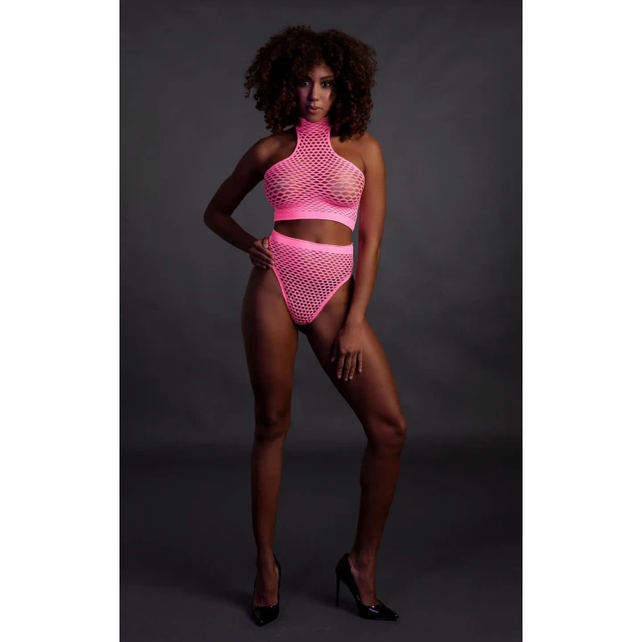 Golfowy top z wysokim stanem w neonowych kolorach XS/XL - wygodna i stylowa bielizna