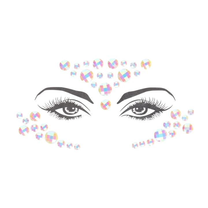 Naklejki z biżuterią na ciało - Ozdobne naklejki na twarz z efektem blasku