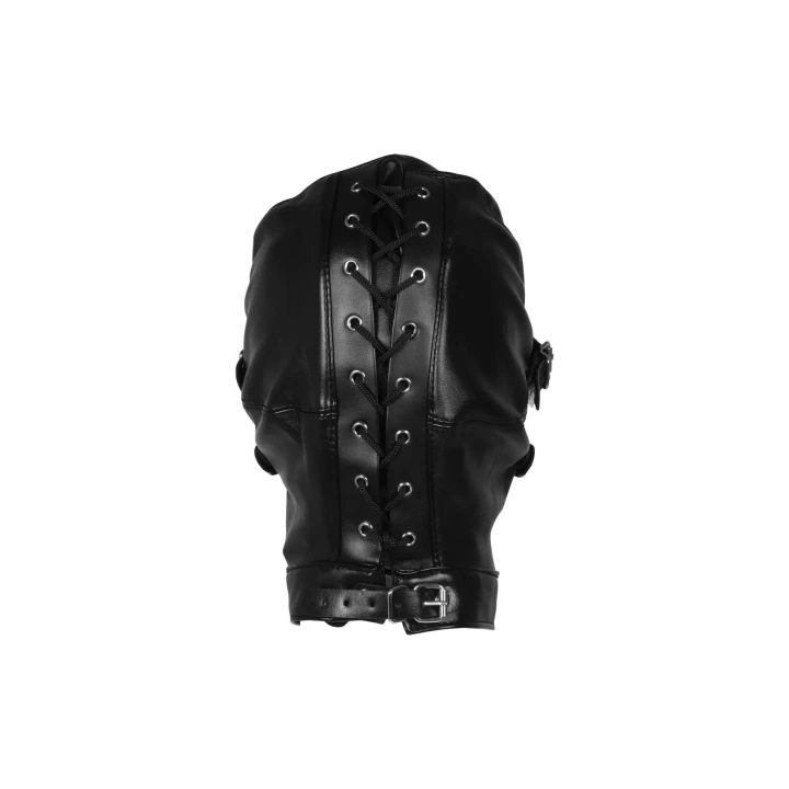 Maseczka na oczy z oddychającym kneblem kulkowym - czarna, z regulowanym rozmiarem