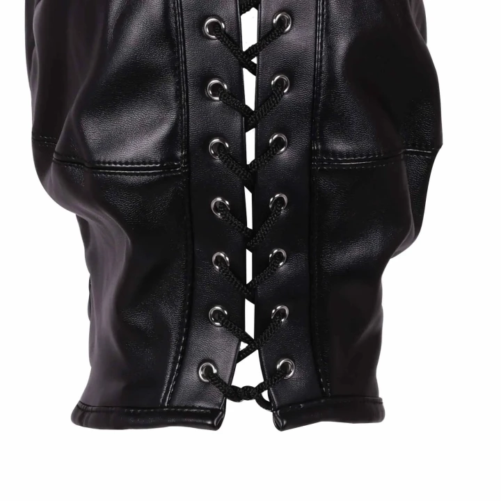 Misterne maska z blond kucykiem - czarna, regulowana, stylowe akcesorium na imprezy