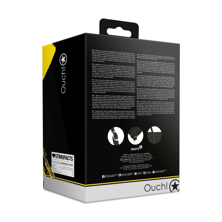 Opaska restrykcyjna na ręce z zamkiem błyskawicznym, pełna, czarna, skórzana PU