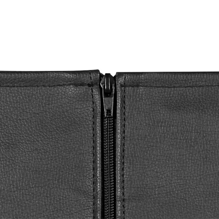 Opaska restrykcyjna na ręce z zamkiem błyskawicznym, pełna, czarna, skórzana PU