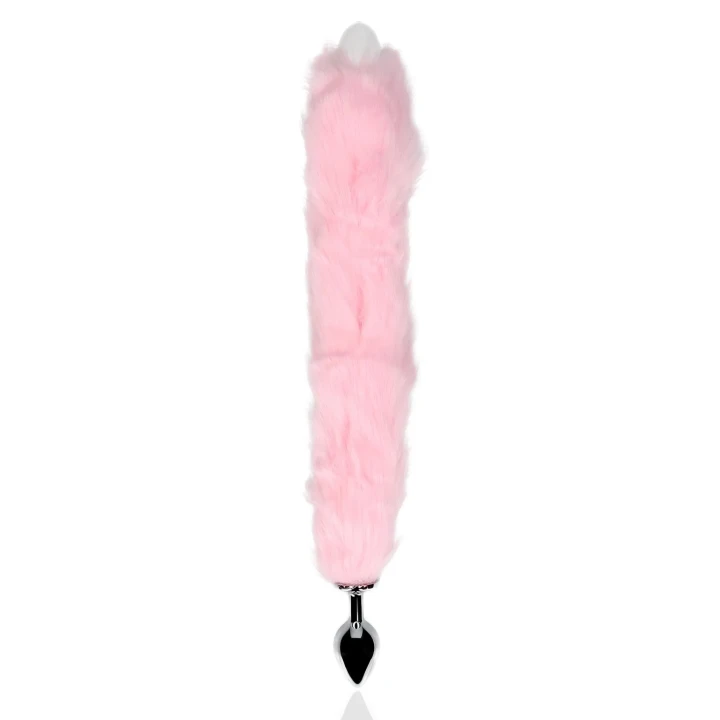 Ogon lisa z diodą LED i metalowym koreczkiem analnym dla intymnych przeżyć