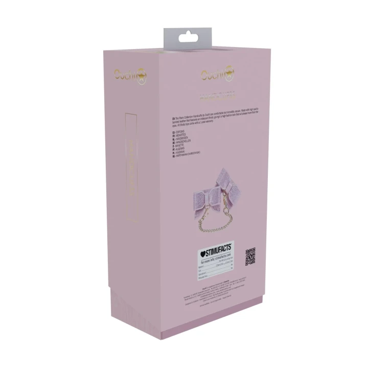 Kajdanki erotyczne z kolekcji Paris - Różowe, luksusowe z iryzującymi elementami